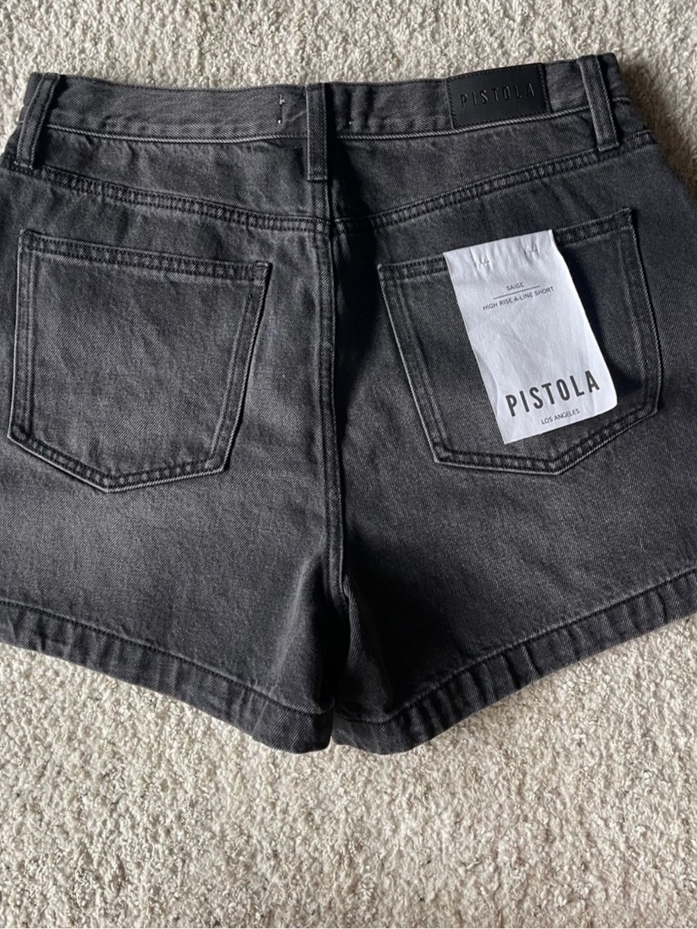 PISTOLA Saige High Rise Shorts in Glamour Black - Picture 5 of 7